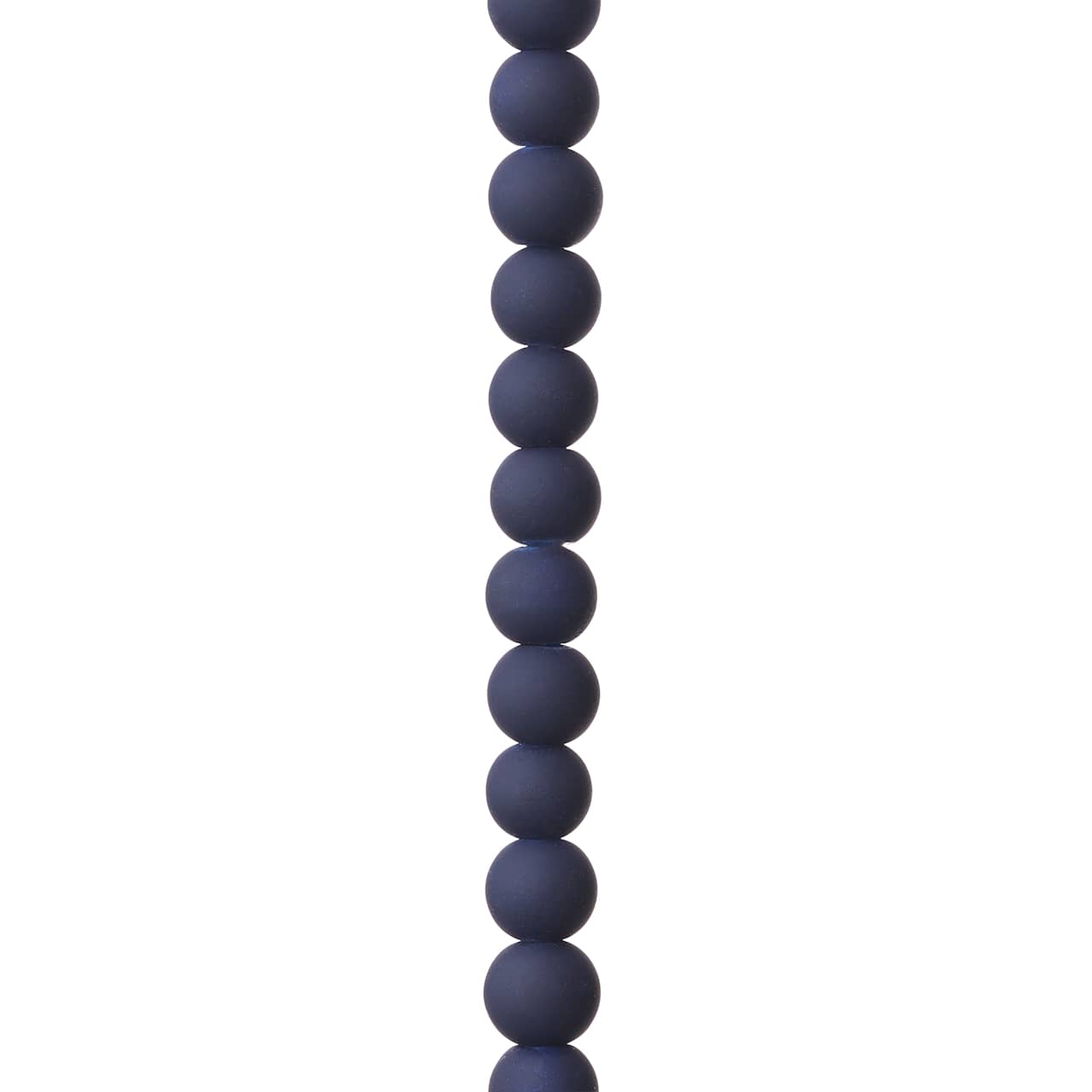 12 Pack: Blue Rubber Coated Glass Round Beads, 8mm by Bead Landing™